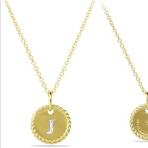 David Yurman initial pendant ‘J’